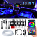 Car Atmosphere Light Ambient Interior Decoration App Sound Control Wireless RGB Neon Led Strips Auto Flexible Lamps