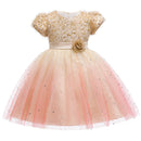Pegeant Pailletten Backless Kinderkleider für Mädchen Hochzeitsfeier Prinzessin Kleider Baby Mädchen Erstkommunion Layered Tutu Kleider