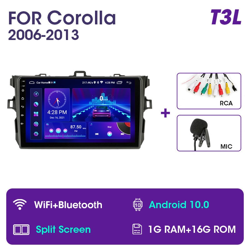 Vtopek 9" 4G Carplay 2din Android 11 Autoradio Multimedia Player GPS Navigation für Toyota Corolla E140/150 2006-2013 Haupteinheit