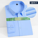 Camisa de vestir elástica antiarrugas para hombre, camisas de manga larga de fibra de bambú para hombre, Camisas sociales formales, camisas blancas sin bolsillo