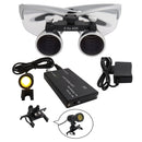 Dentallupen Dentallupe Dentallabor Medizinische Lupen Vergrößerung Fernglas 2,5/3,5x420 Scheinwerfer Scheinwerfer 5W Set Metallbox