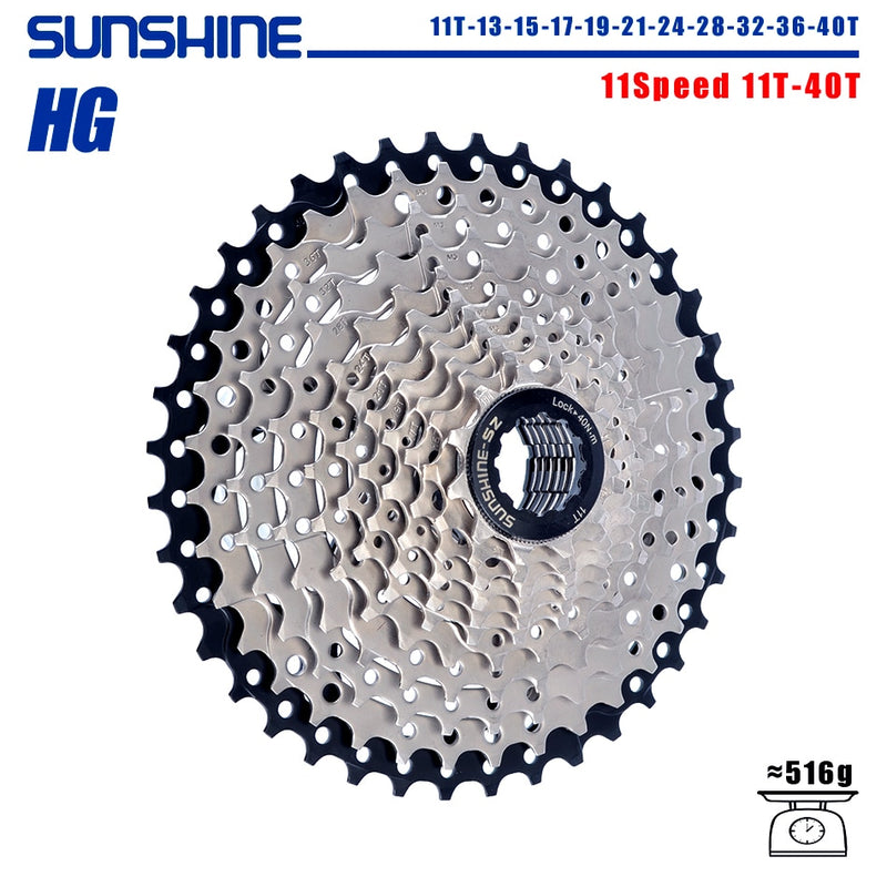 SUNSHINE Fahrradkassette 8/9/10/11/12Speed ​​Freilauf 32/36T/40T/42T/46T/50T/52T Ritzel HG Struktur Schwungrad Für SHIMANO/SRAM