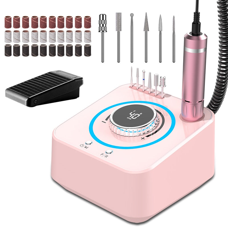 40000RPM Electric Nail Drill Professional Manicure Machine With Brushless Motor Nails Sander Set Nail Salon Polisher Equipment