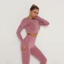 Nahtloses Fitnessstudio Set Sport-BH und Leggings Jogging Damen Set Kleidung Nahtloses Training Sporthose Damen Fitness Sportanzug
