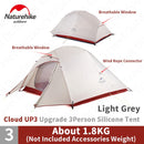 Naturehike Cloud Up Outdoor Campingzelt Ultraleicht 1 2 3 Mann 20D Silica Gel Single Double Persons Zelt Wandern mit gratis Matte