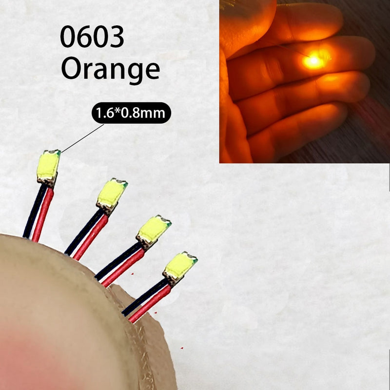 40Pcs/Lot 0402 0603 0805 1206 Led SMD Wire For Model Train HO N OO Scale Red Black Line Pre-soldered Micro Litz Diorama Railway