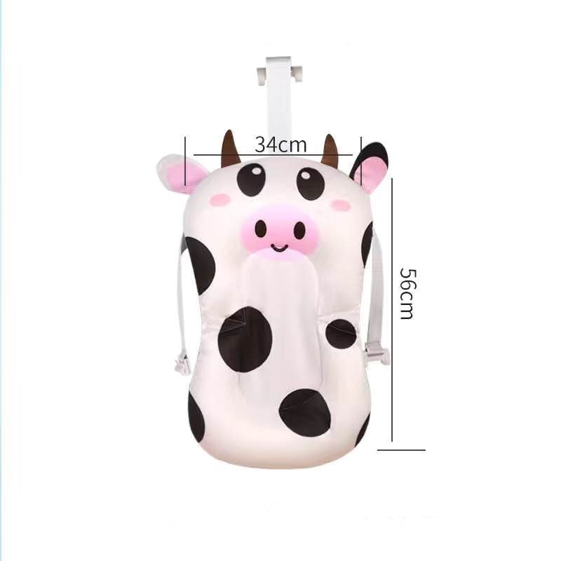 Bañera antideslizante portátil para bebé, 1 unidad, cojín de aire para recién nacido, cama/silla/estante para Baby Shower, almohadilla de baño para bebé con dibujos animados de animales bonitos