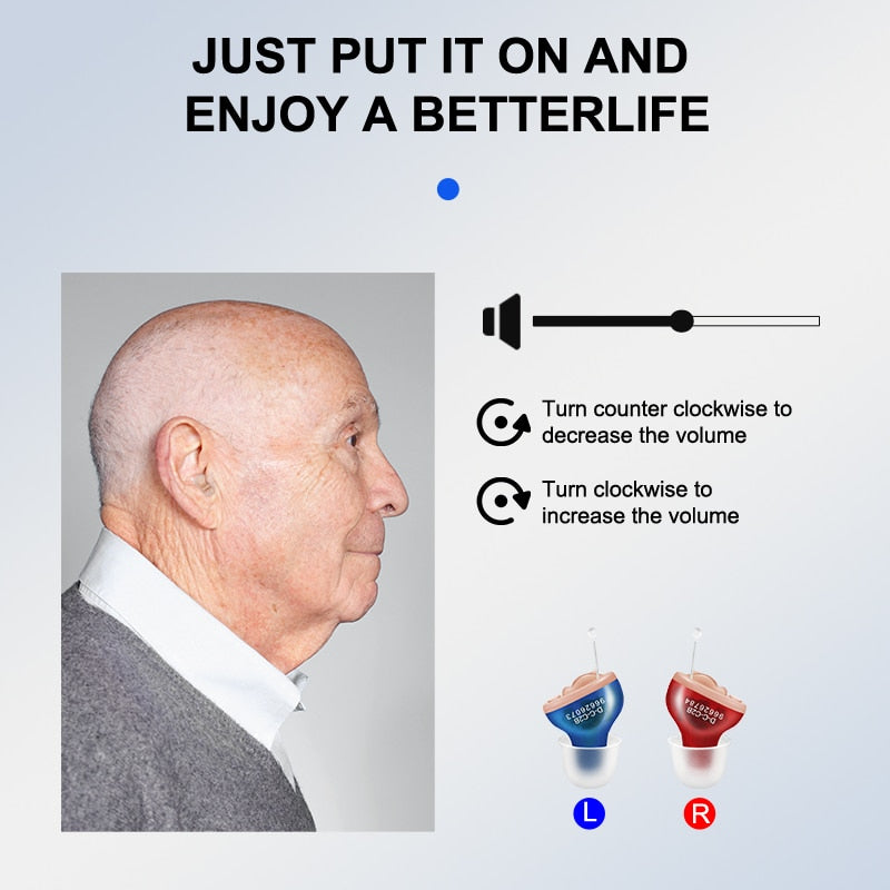 Hörgeräte Audifonos T12 für Taubheit/ältere Menschen, einstellbarer, drahtloser, unsichtbarer Hörgeräte-Ohrverstärker