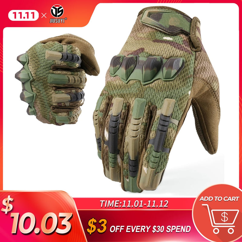 Multicam táctico militar guantes de dedo completo ejército Paintball Airsoft combate pantalla táctil goma guante protector hombres mujeres nuevo