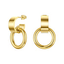 ENFASHION Curved C Circle Drop Earrings For Women Gold Color Stainless Steel Geometric Earings Fashion Jewelry 2020 Gifts E1183