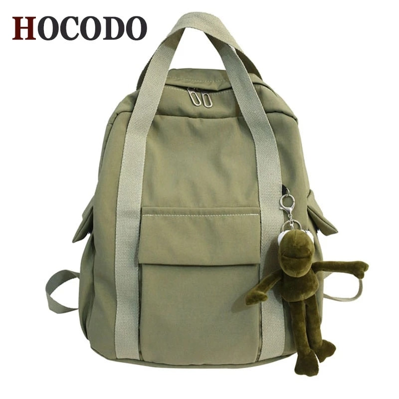 HOCODO Neue Einfarbige Damen Wasserdichte Nylon Rucksack Einfache Schultasche Für Teenager Mädchen Schulter Reisetasche Schulrucksack