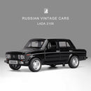 1/32 ruso LADA NIVA aleación modelo coche LADA 2106 juguete Diecast Metal fundición tirar hacia atrás música luz coche juguetes para niños vehículo