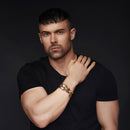 Pulsera de calavera gótica U7 para hombre, pulsera de esqueleto pesado Steampunk de acero inoxidable, cadenas, accesorios para fiesta de Halloween