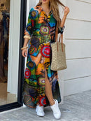 ZANZEA Damen Kleid Vintage Shirt Vestido De Mujer Casual Solid Ropa De Mujer 2022 Damen Revers Hals Partykleid