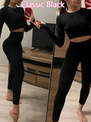 Conjuntos de mujer, chándal ajustado, sujetador transpirable, Top de manga larga, trajes sin costuras, Leggings Push Up de cintura alta, ropa de gimnasio, traje deportivo