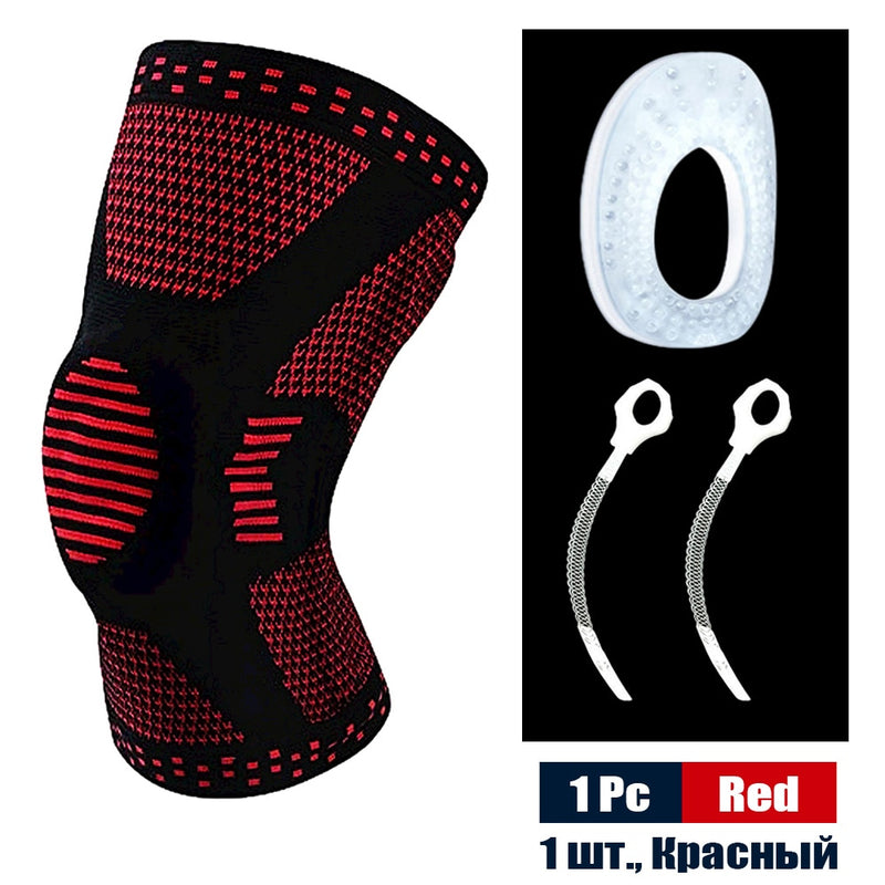 Rodillera de compresión deportiva, Protector de rótula, almohadillas de silicona de punto para piernas para ciclismo, correr, baloncesto, fútbol