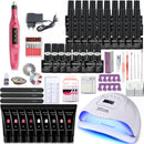 Nagel-Set Maniküre-Set mit 114 W / 120 W / 54 W LED-Nagellampe 35000 U / min Nagelbohrmaschine 20/10 Farbe Poly Extension Nail Gel Set