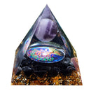 Orgonit-Pyramide 60 mm Amethyst-Kristallkugel mit natürlichem Obsidian-Kristallstein Orgon-Energieheilungs-Reiki-Chakra-Multiplikator