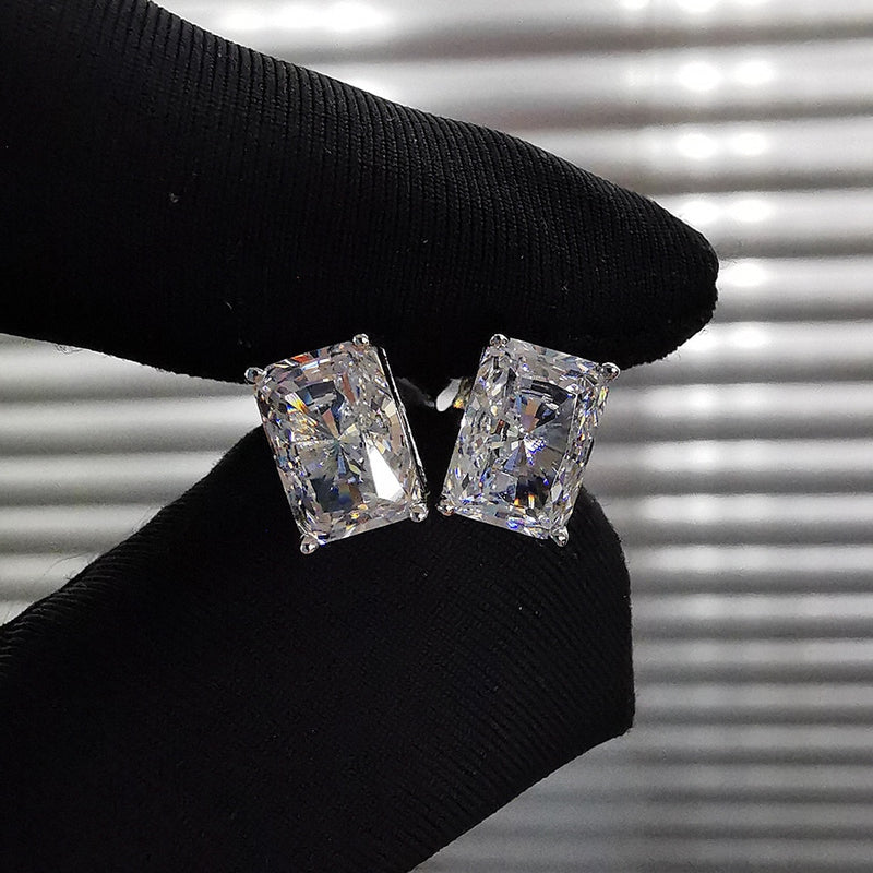 PANSYSEN 100% Plata de Ley 925 2ct pendientes de tuerca de diamante de moissanita simulada para mujer compromiso de boda regalo de joyería fina