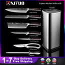 XITUO Kitchen Chef Set 4-8PCS Set Messer Edelstahl Messerhalter Santoku Utility Cut Cleaver Brot Schälmesser Schere