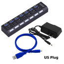 USB HUB 3.0 4 7 Port USB Multi Splitter mit Netzschalter Netzteil Adapter für Macbook PC Computer Laptops Notebook Zubehör