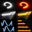 ANMINGPU 1 Paar Sequentielle DRL LED Streifen Blinker Gelb Helle Flexible DRL LED Tagfahrlicht für Autoscheinwerfer