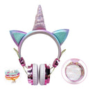Niedliche Einhorn-Kopfhörer 3D-Stereo-Musik Kinderkopfhörer mit Mikrofon Mädchen-Handy Kinder-Headset mit Kabel Gamer-Geschenk