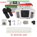 Estimulador eléctrico JR309A masajeador de terapia muscular de relajación de cuerpo completo, acupuntura de pulso tens con zapatilla de terapia + 16 almohadillas + tejido