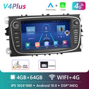 Podofo 4G HIFI Android 10 2 Din Autoradio Multimedia Video Player für Ford Focus S-Max Mondeo 9 Galaxy C-Max Navigation GPS 2din