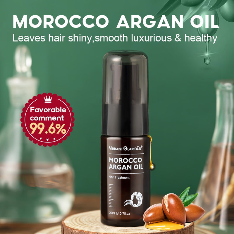 VIBRANT GLAMOUR Hair Growth Essence Moroccan Essential Oil Liquid Treatment Loss Enhance Smooth Reduce Forks Dryness Hair Care