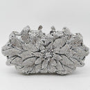 Boutique De FGG Dazzling Crystal Frauen Abend Metall Clutches Tasche Hardcase Hochzeit Party Blume Braut Handtasche Clutch Geldbörse