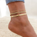 Snake Chain Anklet for Women Girls Adjustable Summer Beach Chain Anklet Bracelet Mother&