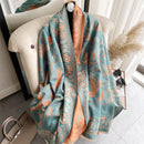 Warmer Winterschal Kaschmir Frauen Pashmina Design Druck Schals Wrap Weibliche Dicke Decke Weiche Bufanda Stolen 2022 Mode