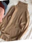 2022 suéteres básicos de cuello alto para mujer, suéter grueso y cálido para otoño e invierno, Tops ajustados, suéter de punto acanalado, Jersey suave para mujer