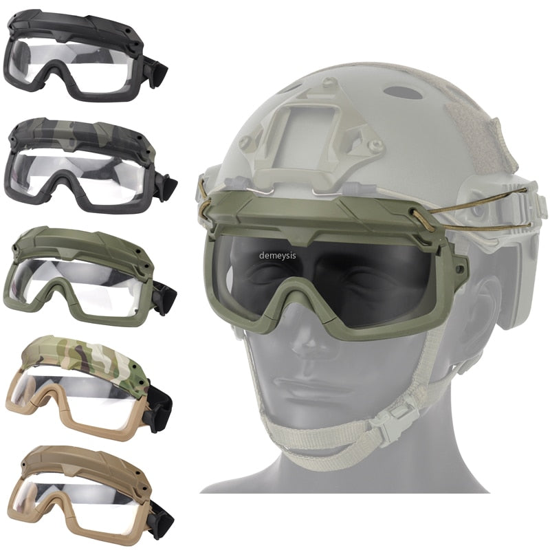 Tactical Airsoft Paintball Goggles Windproof Anti Fog CS Wargame Hiking Protection Goggles Fits for Tactical Helmet