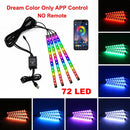 Neon 48 72 LED Car Interior Ambient Foot Light with USB Wireless Remote Music App Control Auto RGB Atmosphere Decorative Lamps
