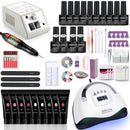 Nagel-Set Maniküre-Set mit 114 W / 120 W / 54 W LED-Nagellampe 35000 U / min Nagelbohrmaschine 20/10 Farbe Poly Extension Nail Gel Set