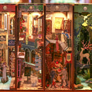 Cutebee DIY Bücherecke Miniaturen Regaleinsatz Buchstütze Puppenhaus Modell Roombox Bausatz Holz Bücherregal Spielzeug Geschenke 3D Haus