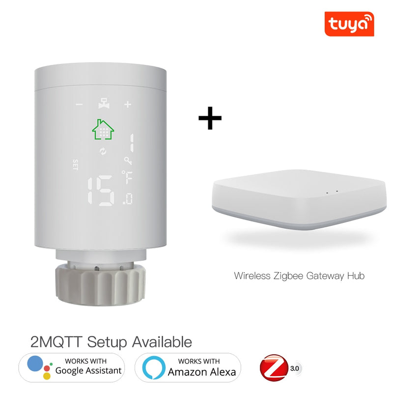 Moes ZigBee3.0 Radiator Actuator Programmierbares Thermostatventil Tuya Temperaturregler 2MQTT Alexa Google Voice Smart App