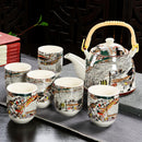 Hot Sale Yixing Ceramic Tea Set Tea Tray Outdoor Camping Mountaineering TeaSet Chinese Tea Ceremony NLSLASI tea pot and cup set