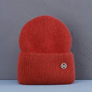 Sombrero de invierno de gran venta, sombreros de invierno de piel de conejo Real para mujer, gorros cálidos a la moda para mujer, gorro para la cabeza con cubierta sólida para adultos