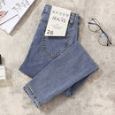 CHIC Elastic Denim Röhrenjeans Frau Hohe Taille Bleistifthose Frau Korean Fashion Show Slim High Hellblau Grau Jean Weiblich