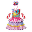 2022 neue Mode Baby Mädchen Candy Kleid Kinder Halloween Party Kostüm Bunte Ballkleid 2-12 Jahre Kinder Kleidung
