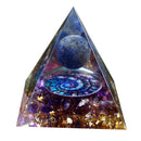 HANDGEMACHTE LAPISLAZULI-KUGEL AMETHYST-ORGON-PYRAMIDE-KRISTALL HEILENDE REIKI-ENERGIE-ORGONIT-PYRAMIDE