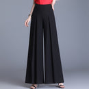 Hohe Taille Chiffon Weites Bein Hosen Frauen 2021 Sommer Koreanische Plissee Hosen Feste Lose Schwarze Hosen Lange Hosen Frauen