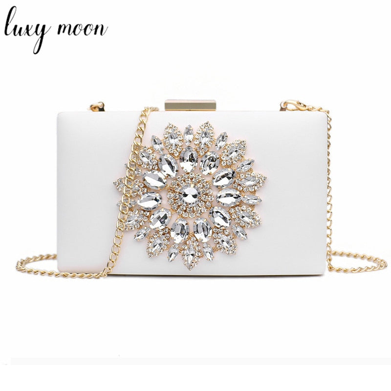 Weiße Frauen Handtasche Hochzeit Clutch Geldbörse Braut Abend Kristall Sommer Taschen für Frauen 2020 Luxus Kleine Umhängetaschen ZD1333