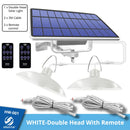 IP65 Wasserdichte Doppelkopf-Solarpendelleuchte Outdoor Indoor Solarlampe mit Kabel Geeignet für Hof, Garten, Innen usw.