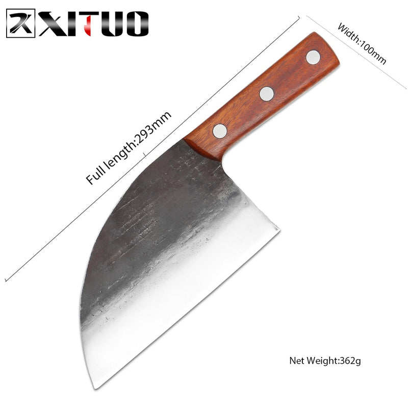 XITUO Superior Professional Handmade Forged Carbon Steel Chef Kitchen Slicing Chopping Kitchen Knife Traditional Cooking Tools