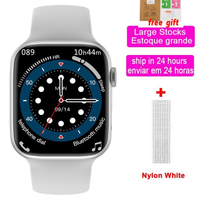 Original W27 Pro Smart Watch Serie 7 Sprachassistent 44 mm geteilter Bildschirm 44 mm 1,75 "320 * 385 Pixel Bluetooth Call Siri Smartwatch