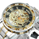 Winner Transparent Diamond Mechanical Watch Skeleton Armbanduhr für Herren Top-Marke Luxusuhren Unisex-Größe Uhr reloj hombre